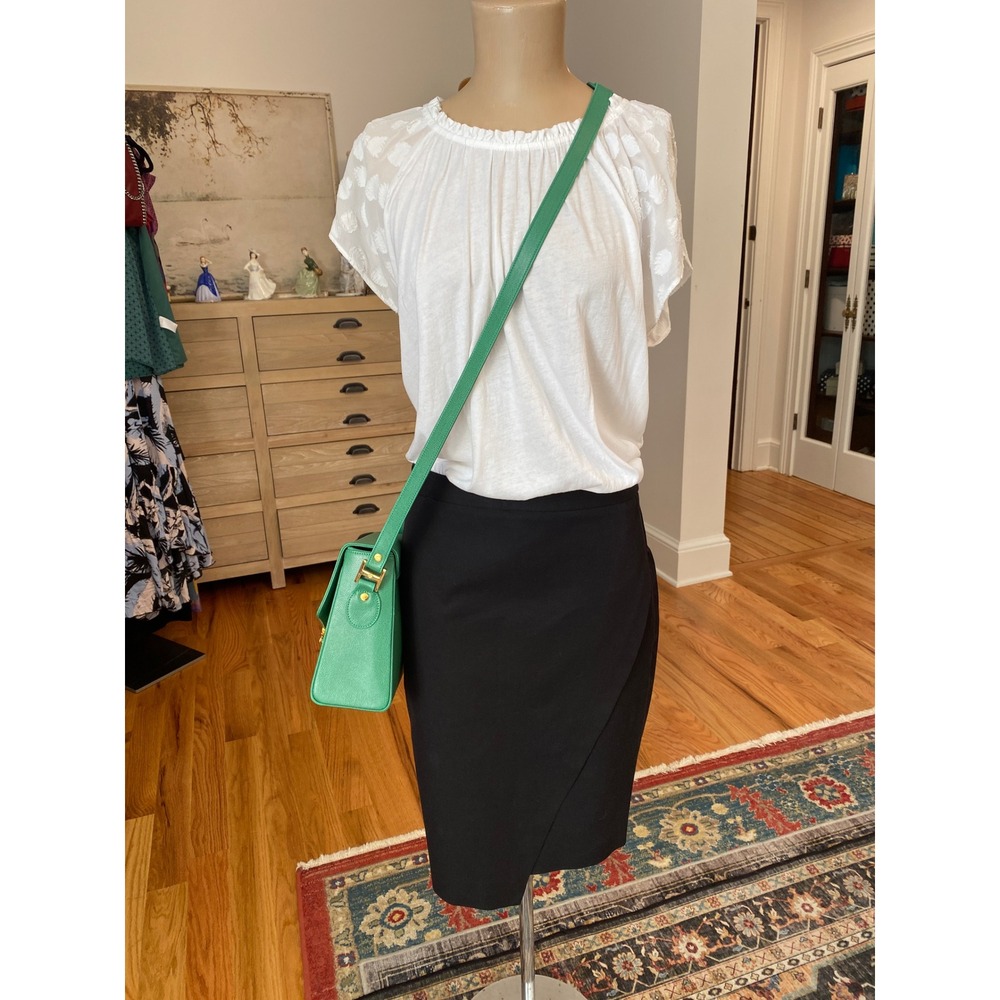 Banana Republic Womens Black Faux Wrap Asymmetrical Tulip Pencil Skirt Size 0